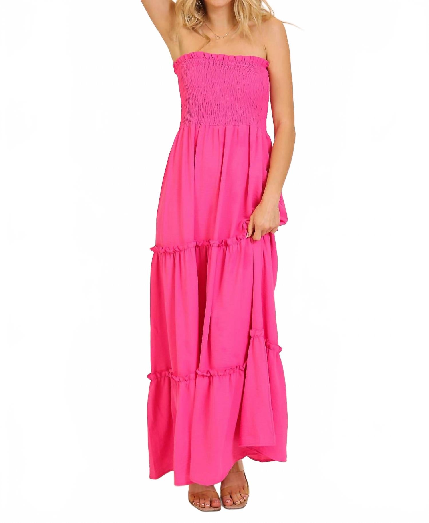 Макси-платье с топом-бюстье в розовом цвете Timing
Макси-платье с топом-бюстье в розовом цвете Timing