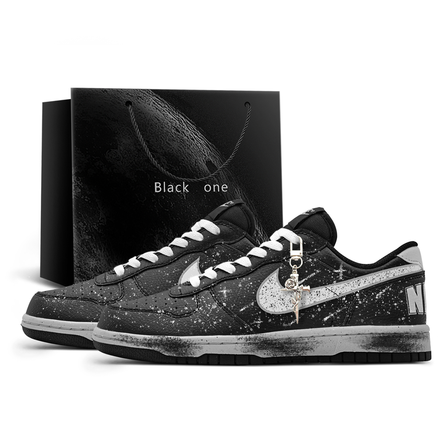 Nike Кроссовки для скейтбординга Big Starry Sky Wander, с амортизацией под сумку для покупок, износостойкие, низкие, унисекс, черный, белый, серый
Nike Кроссовки для скейтбординга Big Starry Sky Wander, с амортизацией под сумку для покупок, износостойкие, низкие, унисекс, черный, белый, серый