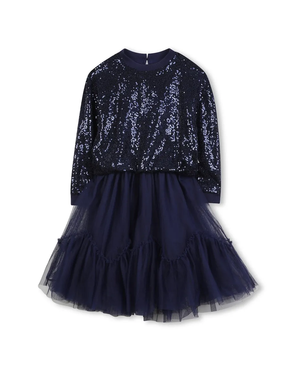 Длинное платье для девочки с пайетками Billieblush, темно-синий
Длинное платье для девочки с пайетками Billieblush, темно-синий