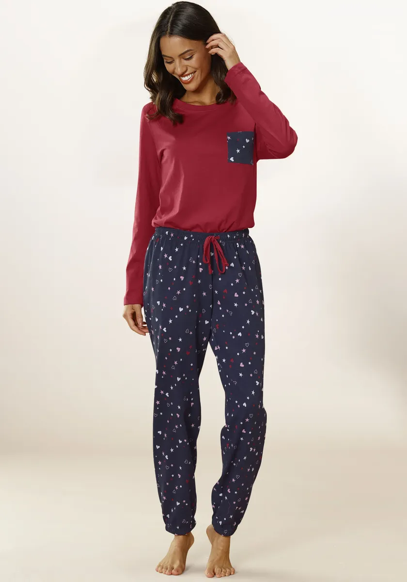 Пижама Vivance Dreams (2 шт.) с милым принтом в виде сердечек и звездочек, синий
Пижама Vivance Dreams (2 шт.) с милым принтом в виде сердечек и звездочек, синий