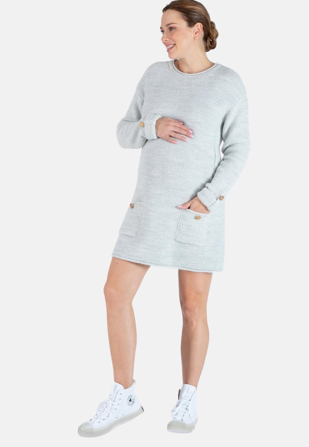 Платье-джемпер MATERNITY AND NURSING WITH FRENCH OLIVE TREE BUTTONS HONEY Cache Coeur, серый
Платье-джемпер MATERNITY AND NURSING WITH FRENCH OLIVE TREE BUTTONS HONEY Cache Coeur, серый