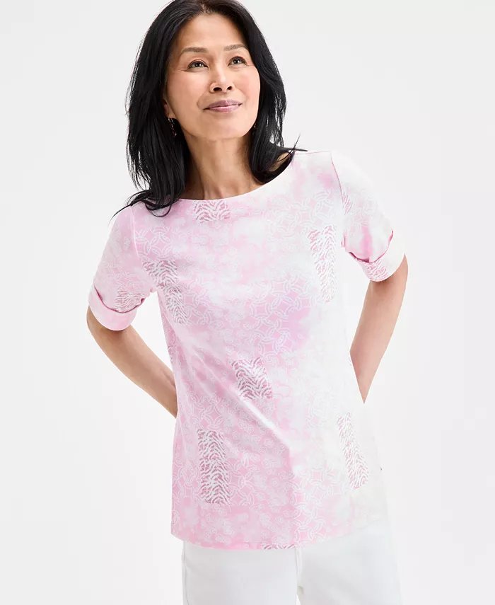 Патчворк-топ с укороченными рукавами Petite Style & Co, розовый
Патчворк-топ с укороченными рукавами Petite Style & Co, розовый