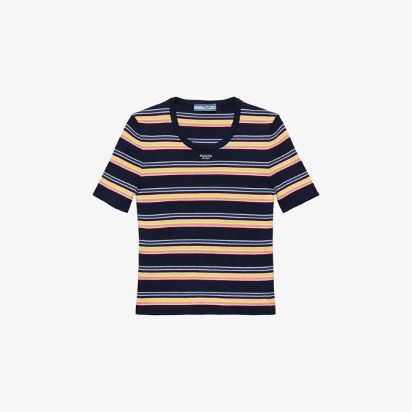 Джемпер Prada из хлопка полосатый трикотажный, синий
Джемпер Prada из хлопка полосатый трикотажный, синий