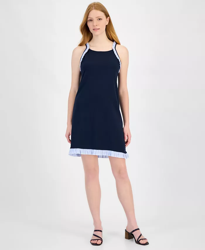 Женское мини-платье из хлопка с рюшами по подолу Tommy Hilfiger, синий
Женское мини-платье из хлопка с рюшами по подолу Tommy Hilfiger, синий