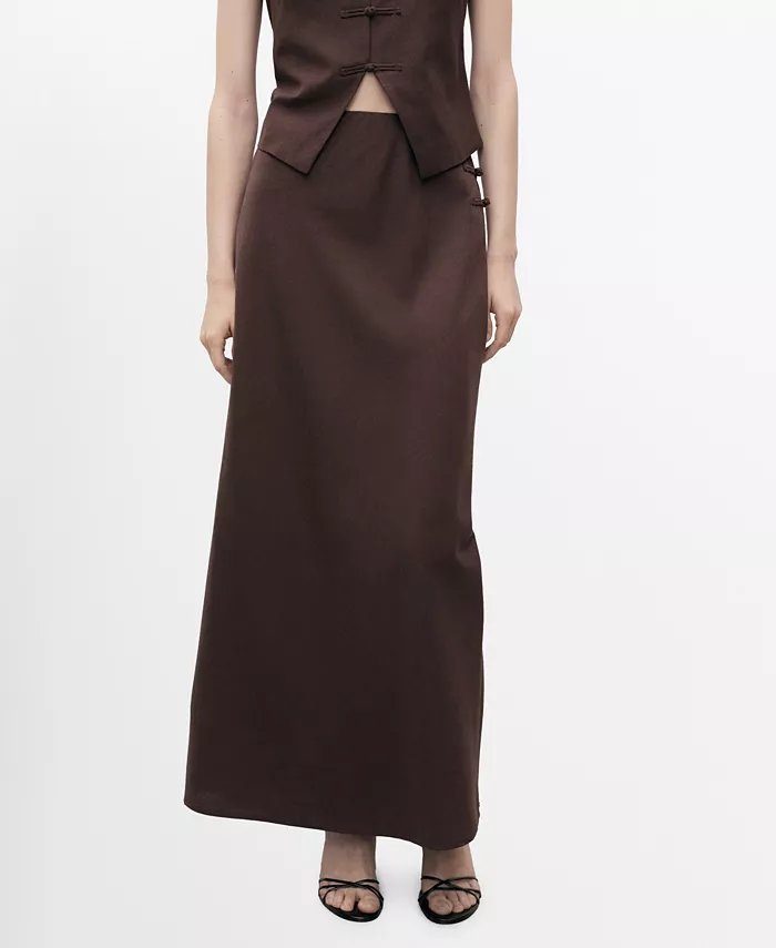 Женская прямая юбка из смесового льна MANGO, коричневый
Женская прямая юбка из смесового льна MANGO, коричневый