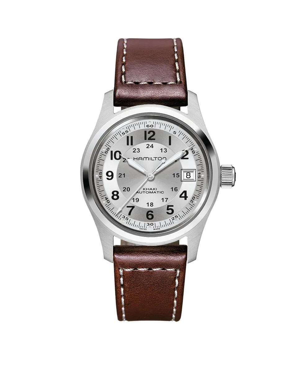 Мужские часы Khaki Field Automatic 38 мм H70455553 с календарем и кожаным ремешком Hamilton, коричневый
Мужские часы Khaki Field Automatic 38 мм H70455553 с календарем и кожаным ремешком Hamilton, коричневый