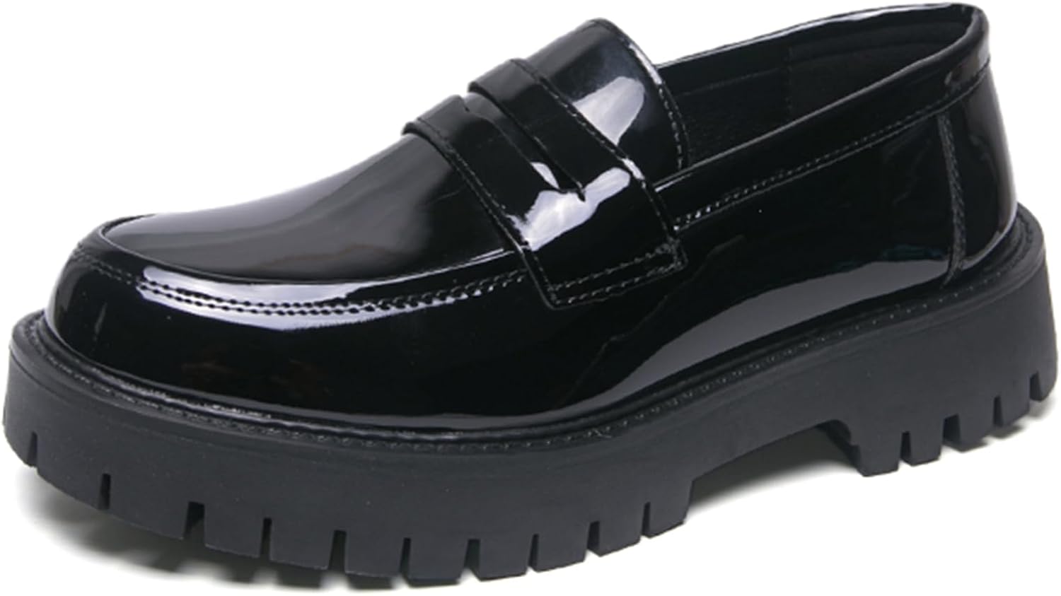 Мужские кожаные лоферы на платформе с монеткой, ретро модели с круглым носком и рифленой нескользящей подошвой, без шнуровки, подходят для работы, деловых встреч и вечеринок Ghibhna, черный
Мужские кожаные лоферы на платформе с монеткой, ретро модели с круглым носком и рифленой нескользящей подошвой, без шнуровки, подходят для работы, деловых встреч и вечеринок Ghibhna, черный