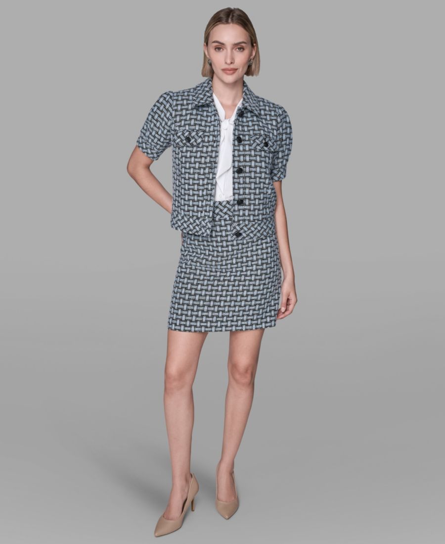 Женская укороченная куртка с пятью пуговицами и тканым принтом KARL LAGERFELD PARIS, Blue Aura/black
Женская укороченная куртка с пятью пуговицами и тканым принтом KARL LAGERFELD PARIS, Blue Aura/black