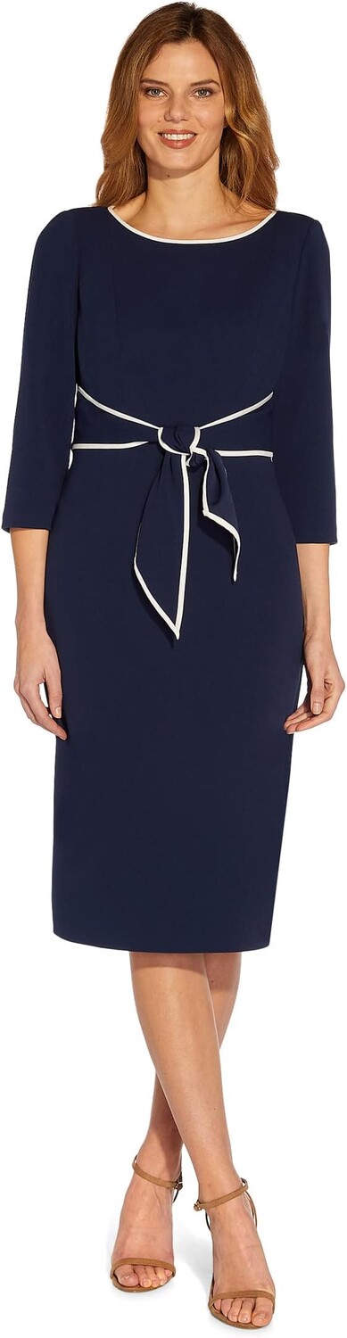Платье из эластичного крепа с завязками спереди и контрастным кантом Adrianna Papell, цвет Navy Sateen/Ivory
Платье из эластичного крепа с завязками спереди и контрастным кантом Adrianna Papell, цвет Navy Sateen/Ivory