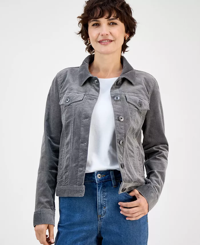 Женская куртка классическая из вельвета с длинным рукавом, создано для Macy's Style & Co, серый
Женская куртка классическая из вельвета с длинным рукавом, создано для Macy's Style & Co, серый