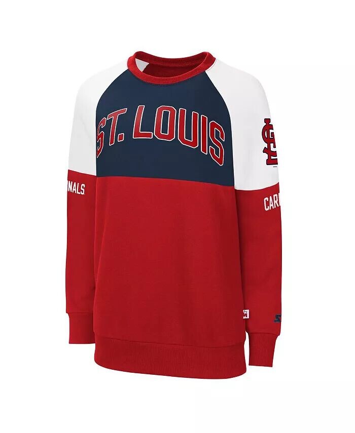 Женский красно-темно-синий свитшот St. Louis Cardinals Baseline пуловер с регланами Starter
Женский красно-темно-синий свитшот St. Louis Cardinals Baseline пуловер с регланами Starter