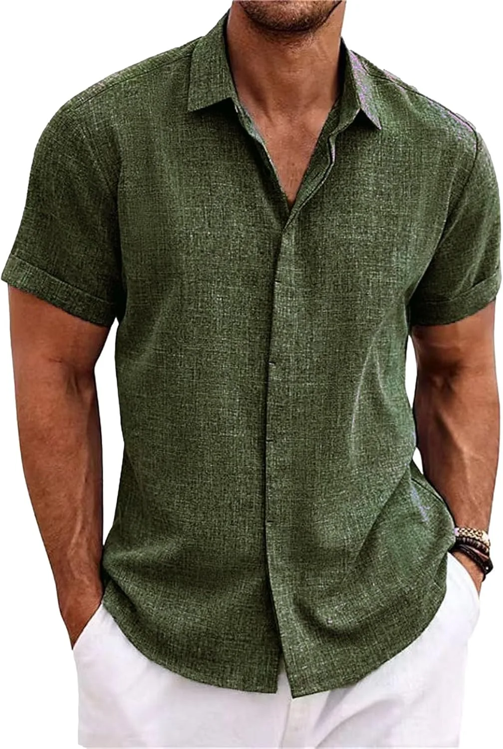 Мужская льняная рубашка с воротником на пуговицах DGHM-JLMY
Мужская льняная рубашка с воротником на пуговицах DGHM-JLMY