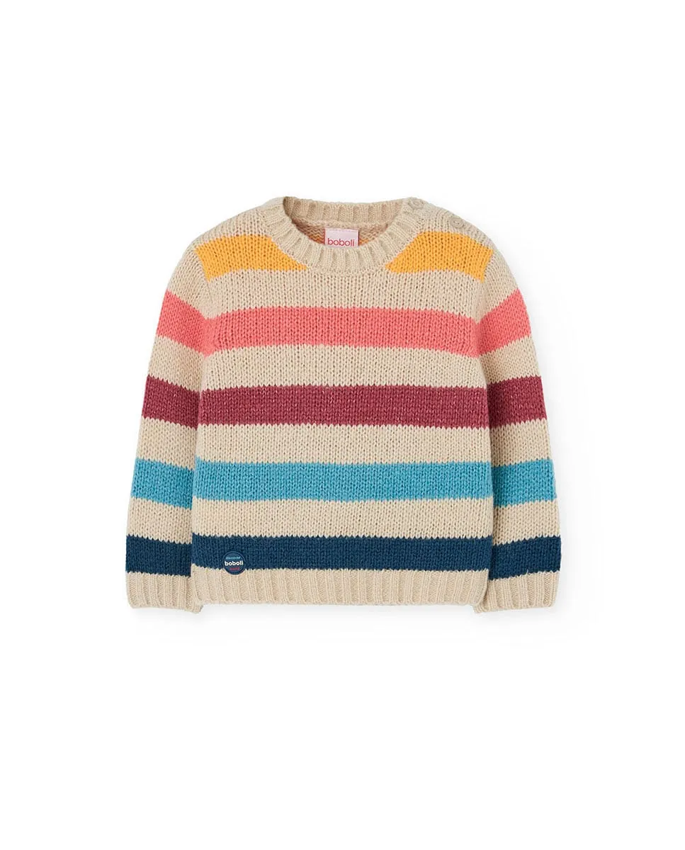 Детский джемпер с полосатым принтом и круглым вырезом Boboli, синий/бежевый
Детский джемпер с полосатым принтом и круглым вырезом Boboli, синий/бежевый