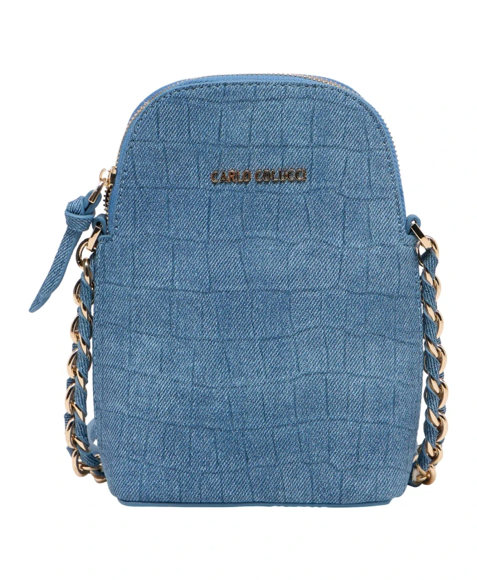 Мини Сумка из кожи крокодила Carlo Colucci, синий 
Мини Сумка из кожи крокодила Carlo Colucci, синий