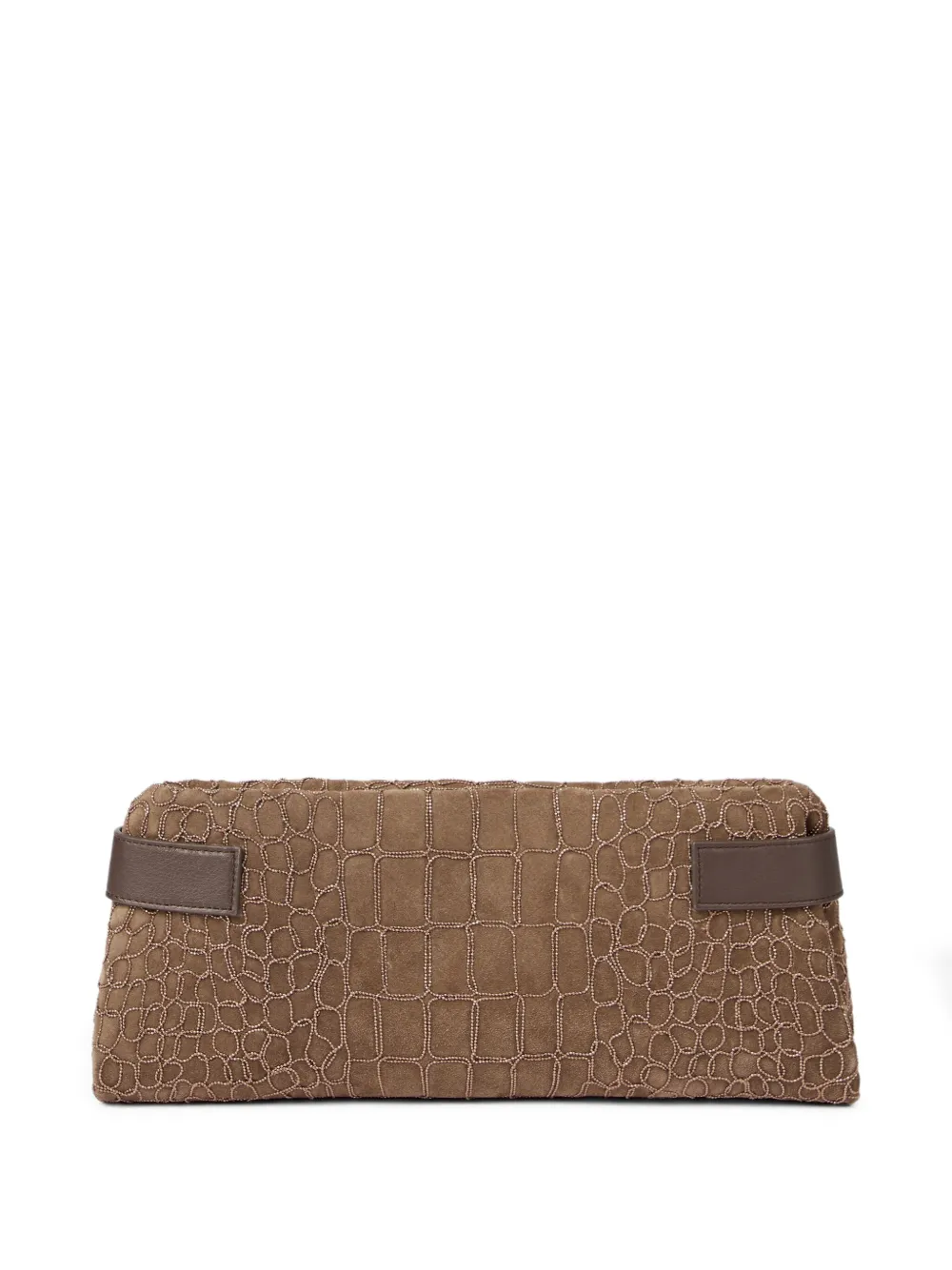 Клатч Essence с тиснением под кожу крокодила Brunello Cucinelli, коричневый
Клатч Essence с тиснением под кожу крокодила Brunello Cucinelli, коричневый