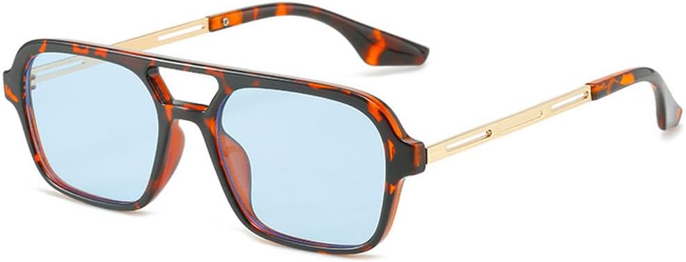 Ретро солнцезащитные очки с двойной перемычкой для женщин, модные, с прозрачными линзами цвета океана, защита от УФ-излучения UV400; мужские модные металлические полые солнцезащитные очки TKKTLLT, Leopard Blue
Ретро солнцезащитные очки с двойной перемычкой для женщин, модные, с прозрачными линзами цвета океана, защита от УФ-излучения UV400; мужские модные металлические полые солнцезащитные очки TKKTLLT, Leopard Blue