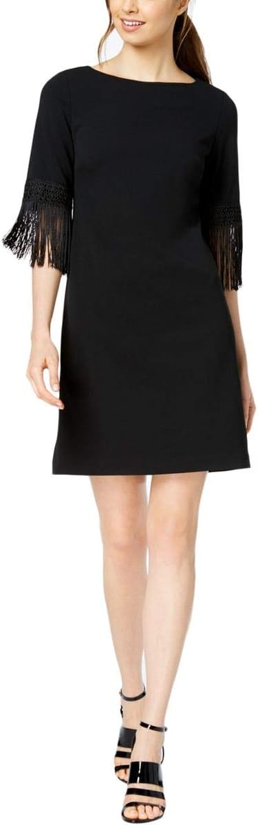 Calvin Klein Женское короткое платье-футляр с бахромой на рукавах, Black
Calvin Klein Женское короткое платье-футляр с бахромой на рукавах, Black