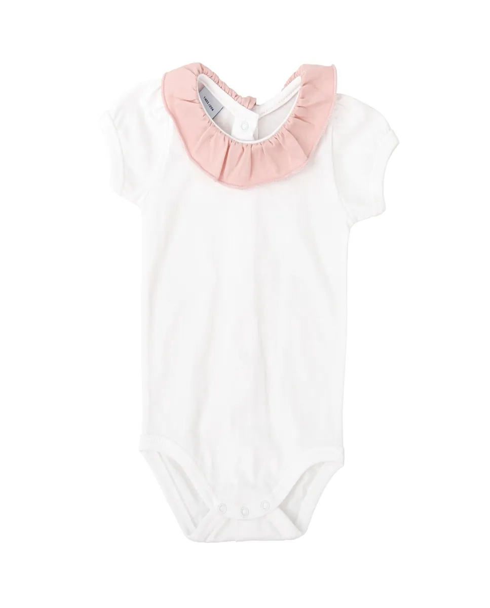 Детское боди с контрастным воротником-жабо Babidú, белый/розовый
Детское боди с контрастным воротником-жабо Babidú, белый/розовый