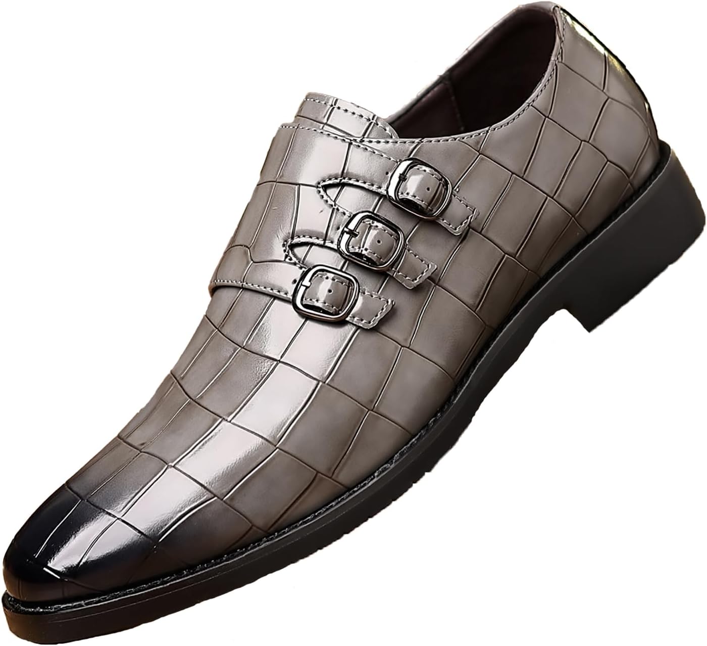 Мужские кожаные оксфорды с пряжкой и заостренным носком, с принтом, модные, удобные, слипоны, формальные деловые туфли для офиса и свадьбы Wenoreg, серый
Мужские кожаные оксфорды с пряжкой и заостренным носком, с принтом, модные, удобные, слипоны, формальные деловые туфли для офиса и свадьбы Wenoreg, серый