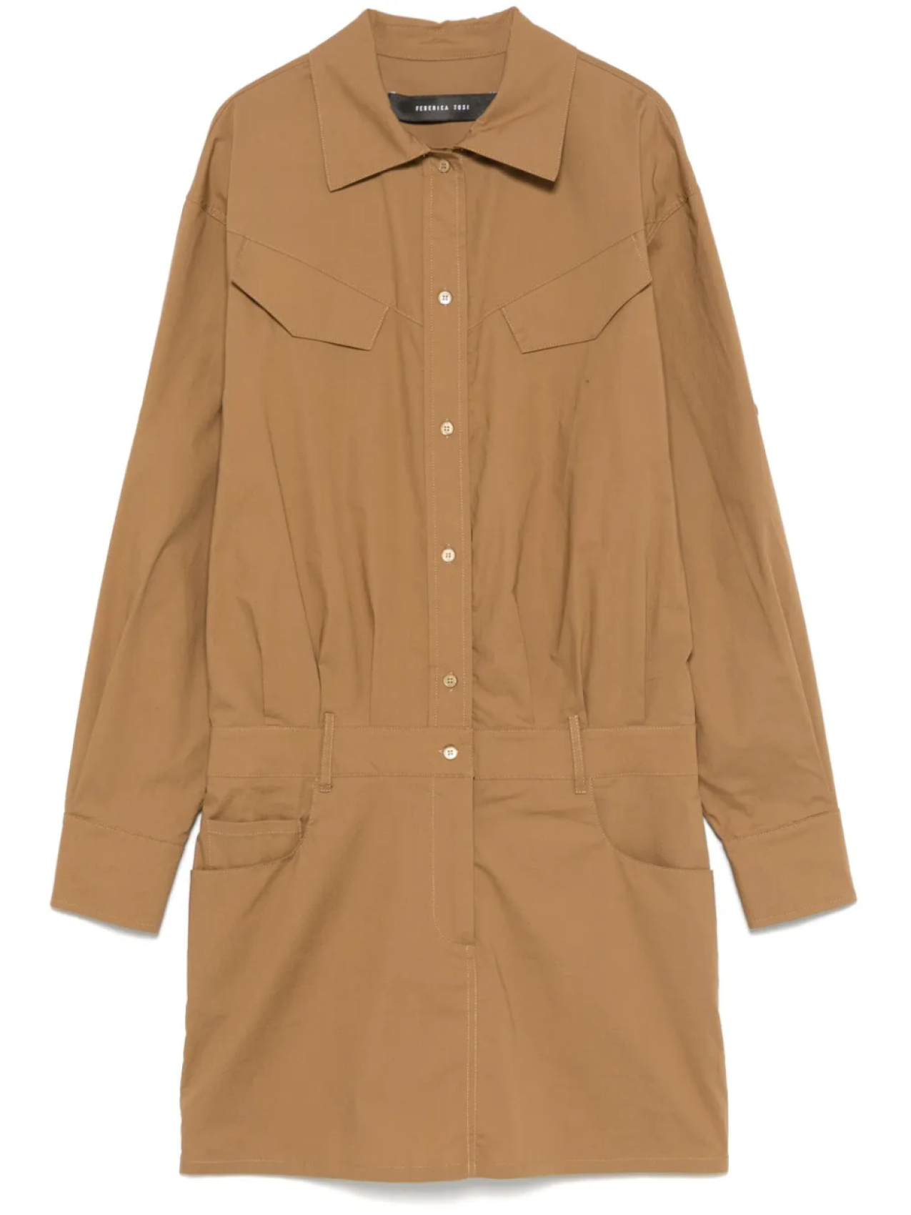 Платье Federica Tosi из поплина миди, коричневый 
Платье Federica Tosi из поплина миди, коричневый