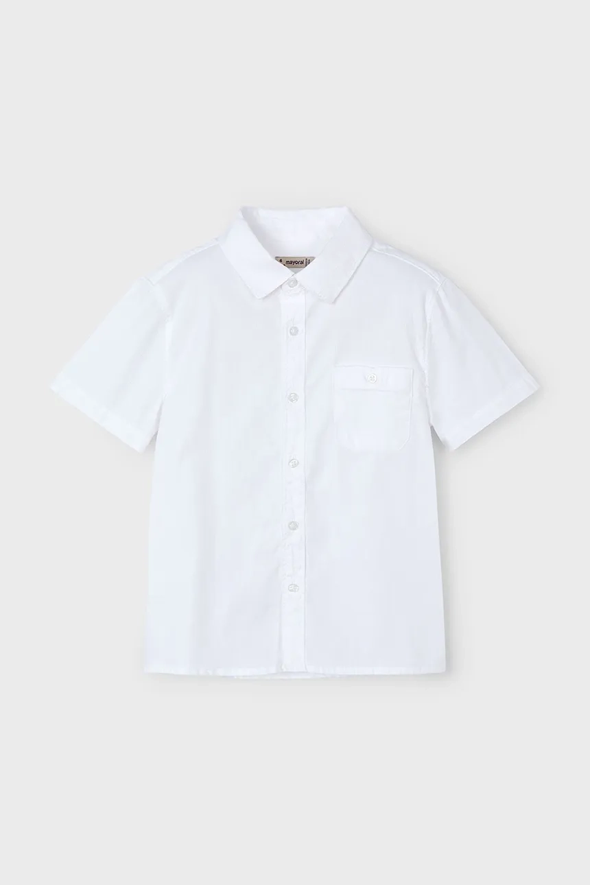 Хлопковая рубашка для детей Mayoral, белый 
Хлопковая рубашка для детей Mayoral, белый