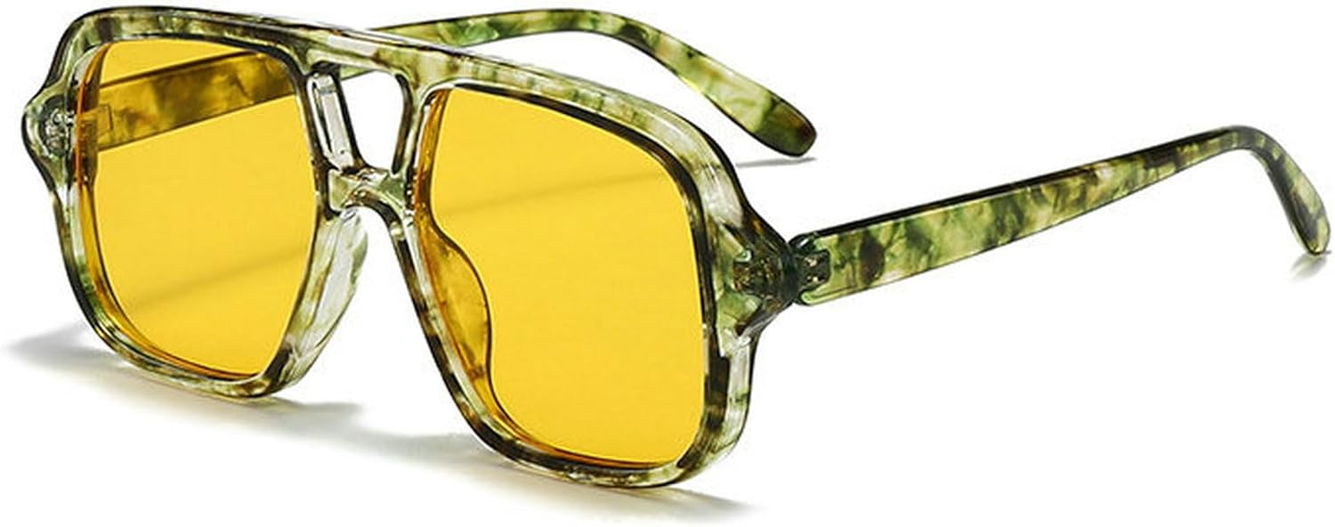 COTIA Популярные модные солнцезащитные очки с двойной перемычкой, квадратной формы, для женщин и мужчин, винтажные, панк, пилотные, модные, для активного отдыха, с защитой от УФ-излучения UV400, Yellow
COTIA Популярные модные солнцезащитные очки с двойной перемычкой, квадратной формы, для женщин и мужчин, винтажные, панк, пилотные, модные, для активного отдыха, с защитой от УФ-излучения UV400, Yellow