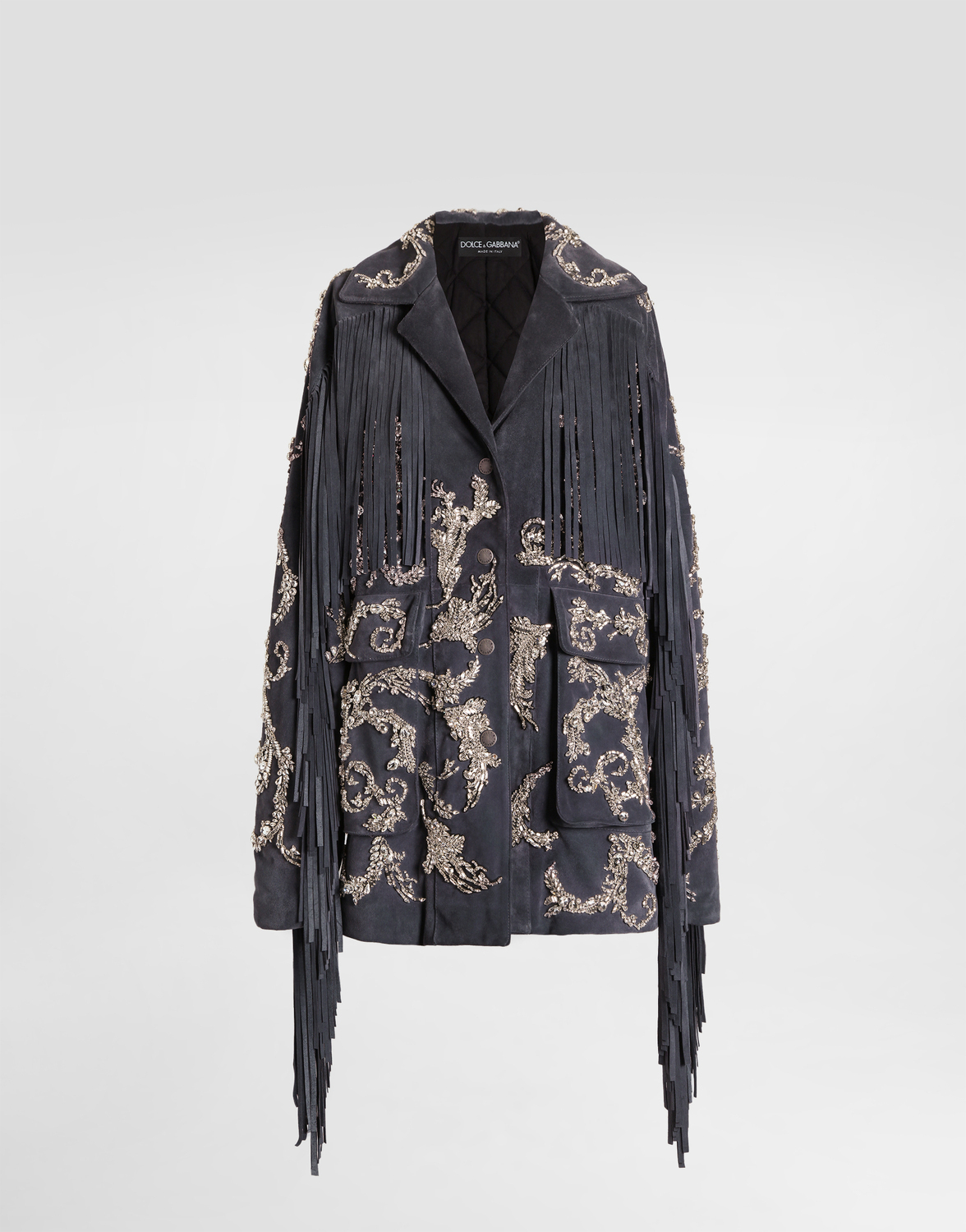 Кожаная куртка из спилка с вышивкой Dolce & Gabbana, мультиколор
Кожаная куртка из спилка с вышивкой Dolce & Gabbana, мультиколор