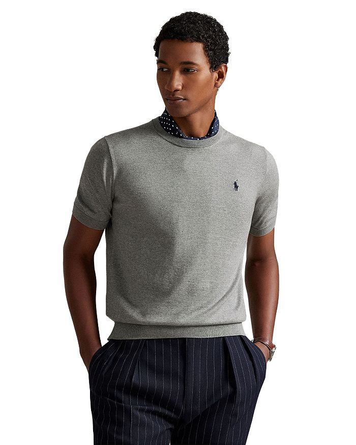 Хлопковый свитер с круглым вырезом и короткими рукавами Polo Ralph Lauren, серый
Хлопковый свитер с круглым вырезом и короткими рукавами Polo Ralph Lauren, серый