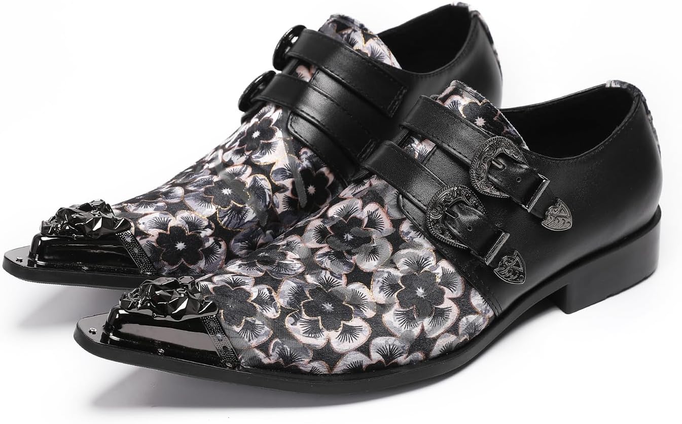 Мужские повседневные туфли-мокасины Santimon с двойной пряжкой - кожаные мокасины с цветочной вышивкой - двухцветные западные туфли для бальных вечеринок, диско и свадеб, черный
Мужские повседневные туфли-мокасины Santimon с двойной пряжкой - кожаные мокасины с цветочной вышивкой - двухцветные западные туфли для бальных вечеринок, диско и свадеб, черный