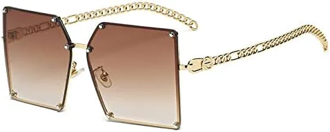 Солнцезащитные очки с градиентным покрытием, металлические, увеличенные, квадратные, модная оправа, заклепки, линзы, дужки из сплава, цепочка MTZJH, Brown
Солнцезащитные очки с градиентным покрытием, металлические, увеличенные, квадратные, модная оправа, заклепки, линзы, дужки из сплава, цепочка MTZJH, Brown