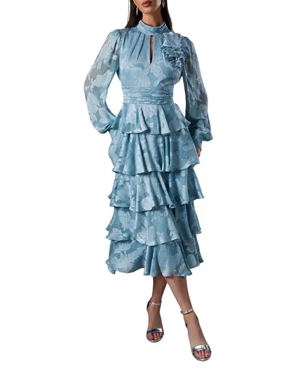 Многослойное жаккардовое платье макси Coast, синий
Многослойное жаккардовое платье макси Coast, синий