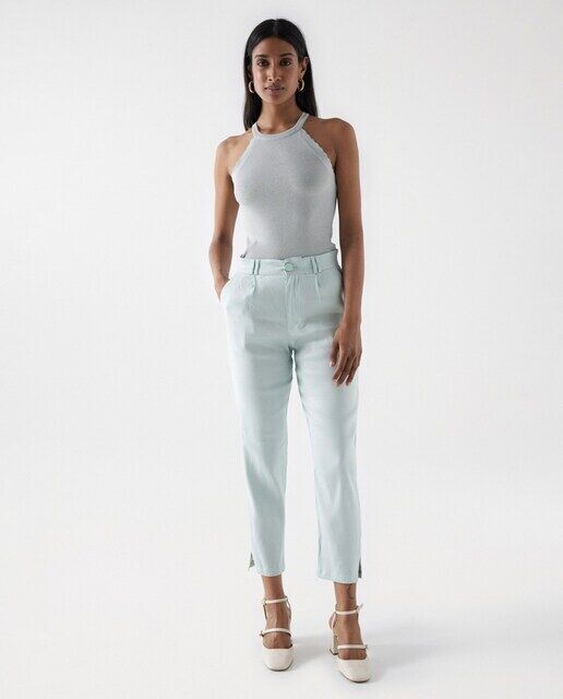 Женские узкие брюки в китайском стиле с льном Salsa Jeans, зеленый
Женские узкие брюки в китайском стиле с льном Salsa Jeans, зеленый