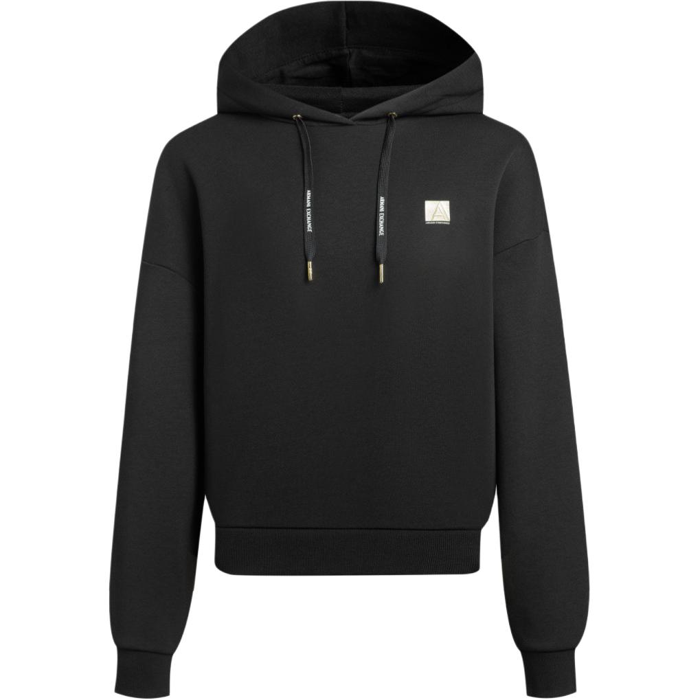 EMPORIO ARMANI Футболка худи женская черная FW24
EMPORIO ARMANI Футболка худи женская черная FW24