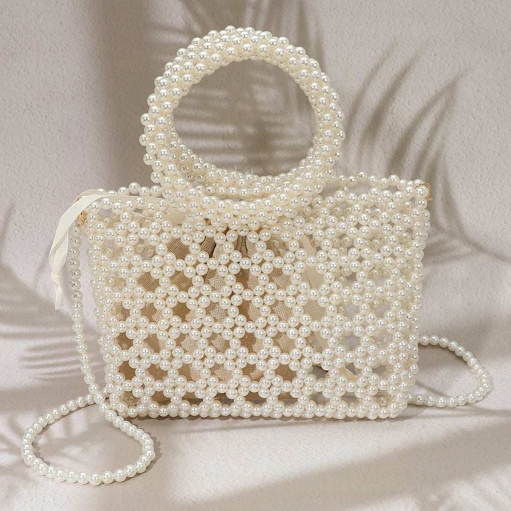 Элегантная сумка через плечо с жемчужным бисером, круглой ручкой и решетчатым дизайном FASHNZFAB, кремовый
Элегантная сумка через плечо с жемчужным бисером, круглой ручкой и решетчатым дизайном FASHNZFAB, кремовый