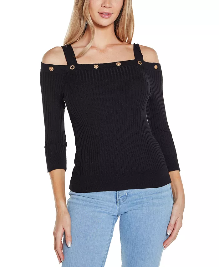 Женский свитер с холодным плечом и стразами Belldini, черный
Женский свитер с холодным плечом и стразами Belldini, черный