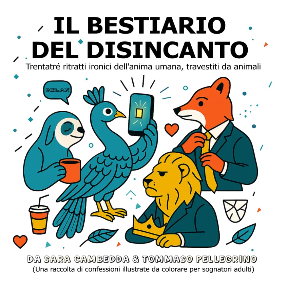 Il Bestiario del disincanto - Trentatré ritratti ironici da colorare dell'anima umana, travestiti da animali (Independently published)
Il Bestiario del disincanto - Trentatré ritratti ironici da colorare dell'anima umana, travestiti da animali (Independently published)