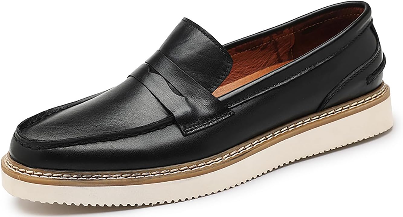 Мужские слипоны Santimon, классические и повседневные кожаные лоферы с отделкой под пенни, модные и удобные лодочные туфли для мужчин, черный
Мужские слипоны Santimon, классические и повседневные кожаные лоферы с отделкой под пенни, модные и удобные лодочные туфли для мужчин, черный