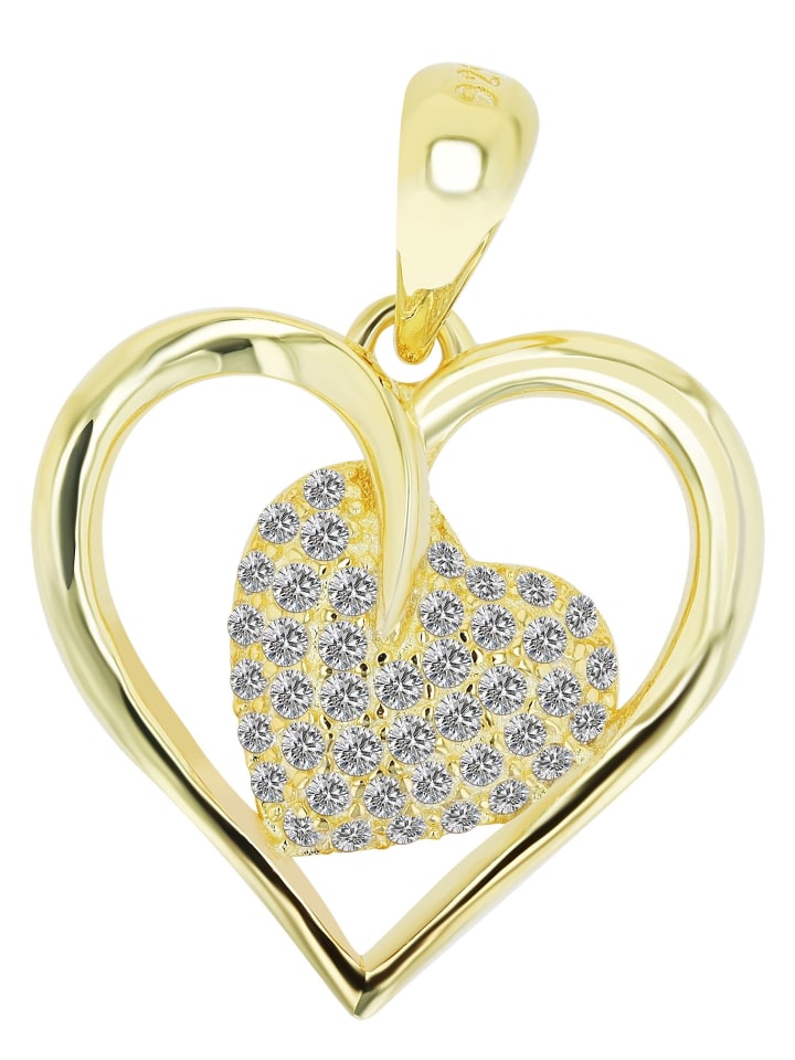 Adeliás Женский кулон - Сердце. Кулон в форме сердца из серебра 925 пробы с кубическим цирконием в золотой оправе
Adeliás Женский кулон - Сердце. Кулон в форме сердца из серебра 925 пробы с кубическим цирконием в золотой оправе
