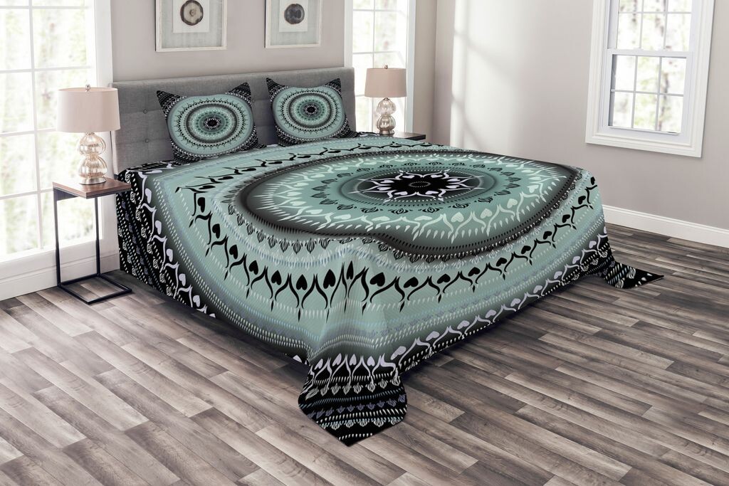 ABAKUHAUS Комплект покрывала Mandala, винтажные круги Mandala, комплект с моющимися наволочками, для односпальных кроватей 264 x 220 см, синий черный
ABAKUHAUS Комплект покрывала Mandala, винтажные круги Mandala, комплект с моющимися наволочками, для односпальных кроватей 264 x 220 см, синий черный