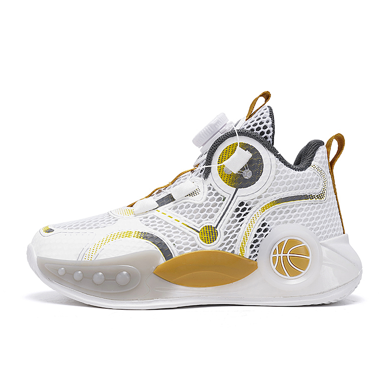 Баскетбольные кроссовки средней высоты для детей с дышащими свойствами SHIBU, белый/золотой
Баскетбольные кроссовки средней высоты для детей с дышащими свойствами SHIBU, белый/золотой