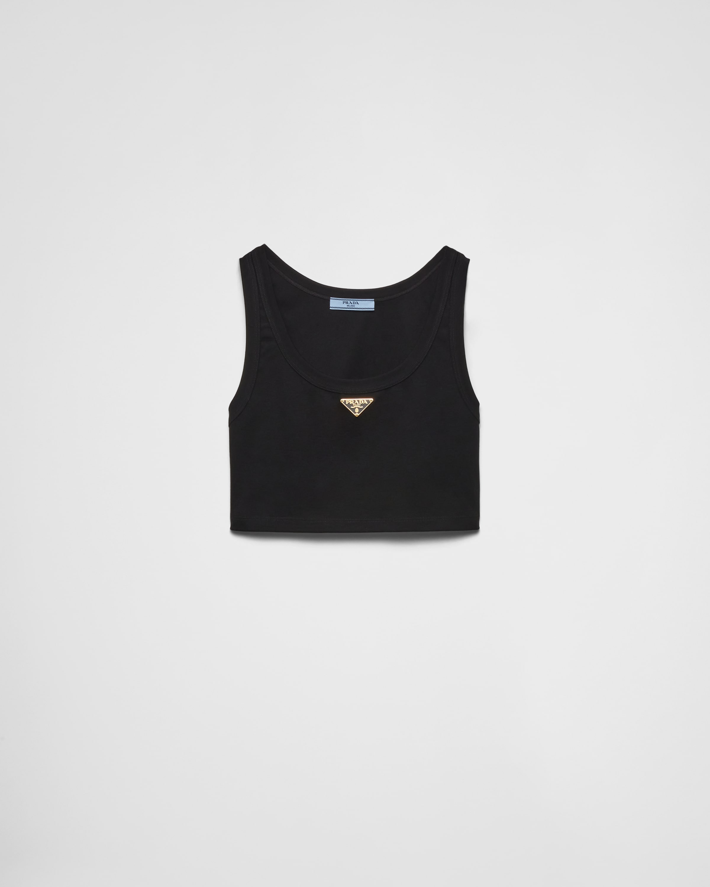 Укороченный топ из джерси Prada, черный
Укороченный топ из джерси Prada, черный