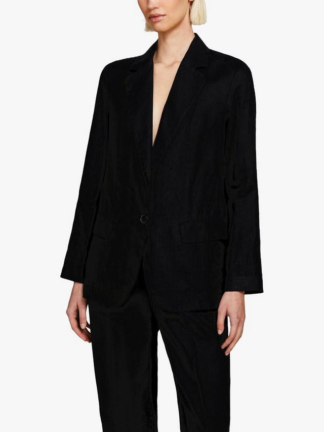 Однобортный льняной блейзер SISLEY, черный
Однобортный льняной блейзер SISLEY, черный