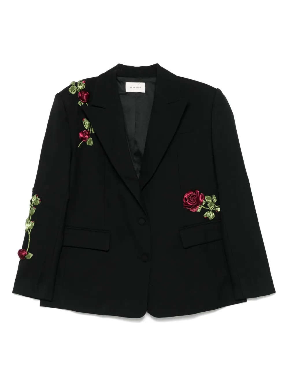 Блейзер с цветочной аппликацией MARKGONG, черный
Блейзер с цветочной аппликацией MARKGONG, черный