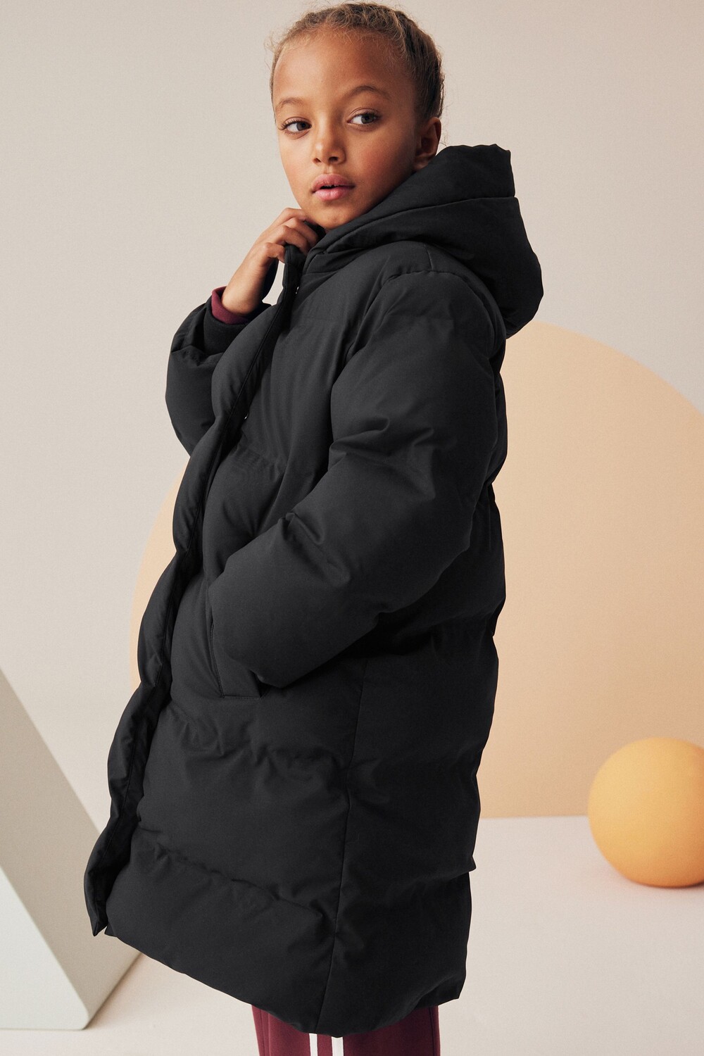 Водонепроницаемое термоизоляционное пальто с капюшоном (3 16 лет) Next, черный