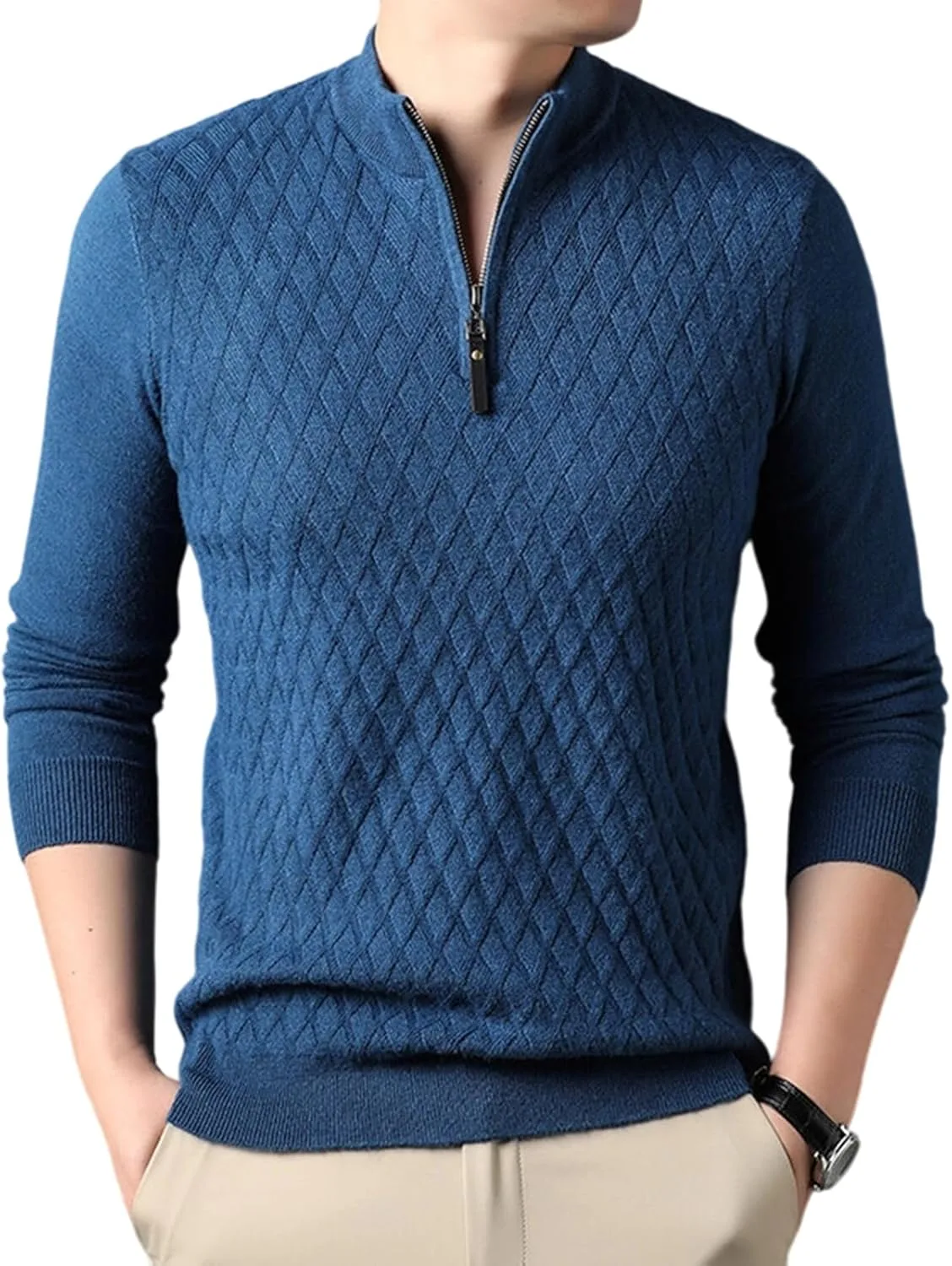 Зимний свитер для мужчин, вязаный, с длинными рукавами и круглым вырезом
Зимний свитер для мужчин, вязаный, с длинными рукавами и круглым вырезом