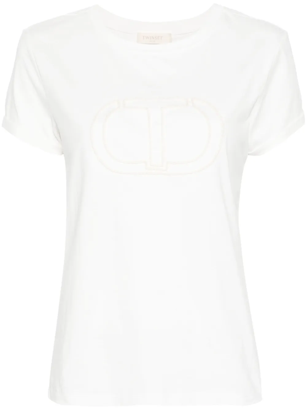 Футболка с вышитым логотипом TWINSET, белый 
Футболка с вышитым логотипом TWINSET, белый