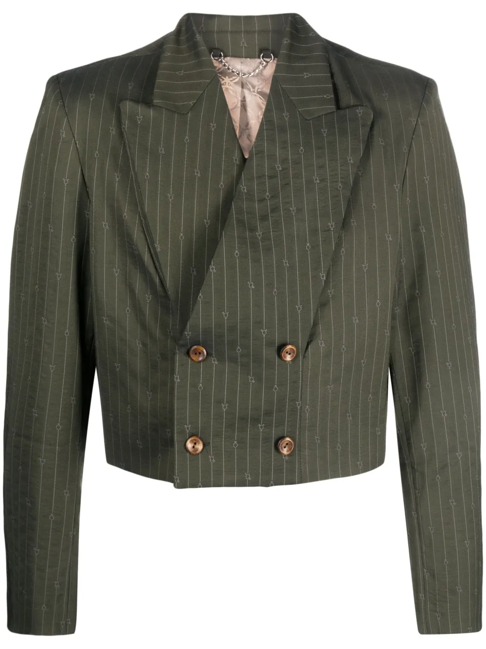 Укороченный блейзер в тонкую полоску Charles Jeffrey Loverboy, зеленый
Укороченный блейзер в тонкую полоску Charles Jeffrey Loverboy, зеленый