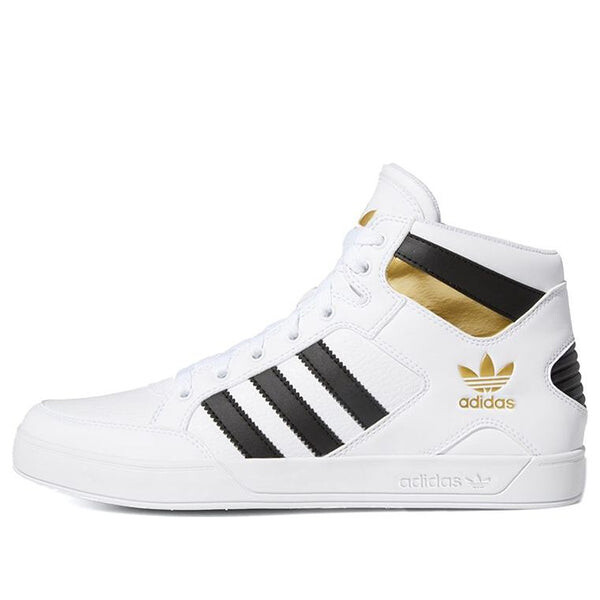 Кроссовки hard court high 'white black gold' Adidas, белый 
Кроссовки hard court high 'white black gold' Adidas, белый