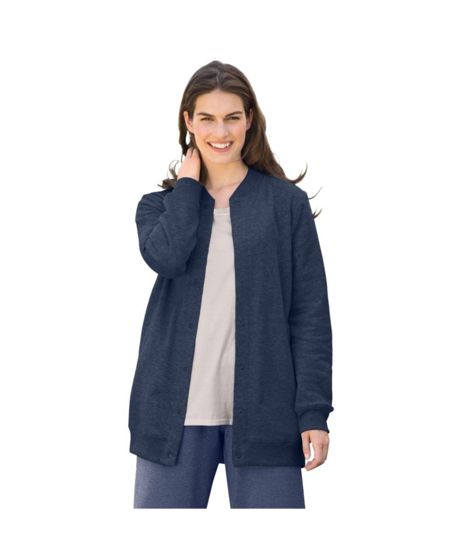 Бейсбольная куртка из флиса больших размеров Woman Within, Heather navy
Бейсбольная куртка из флиса больших размеров Woman Within, Heather navy