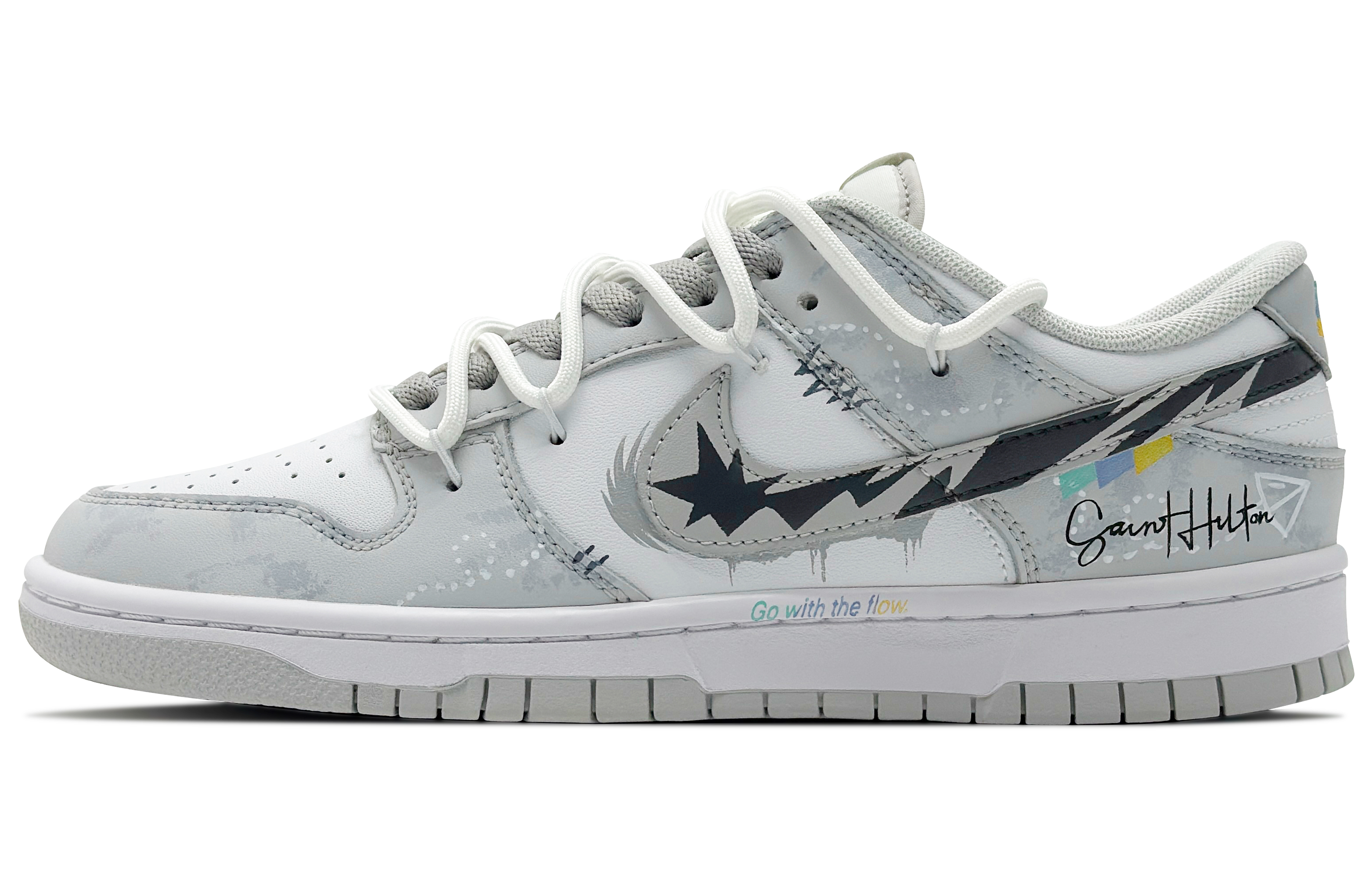 Nike Кроссовки для скейтбординга Dunk Low Top, мужские, белые, серые
Nike Кроссовки для скейтбординга Dunk Low Top, мужские, белые, серые